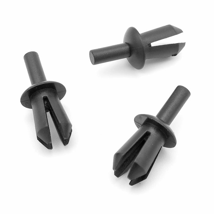 6mm Push Pin Plastic Rivet, Black - Vauxhall 90058826, 90262367 - VehicleClips