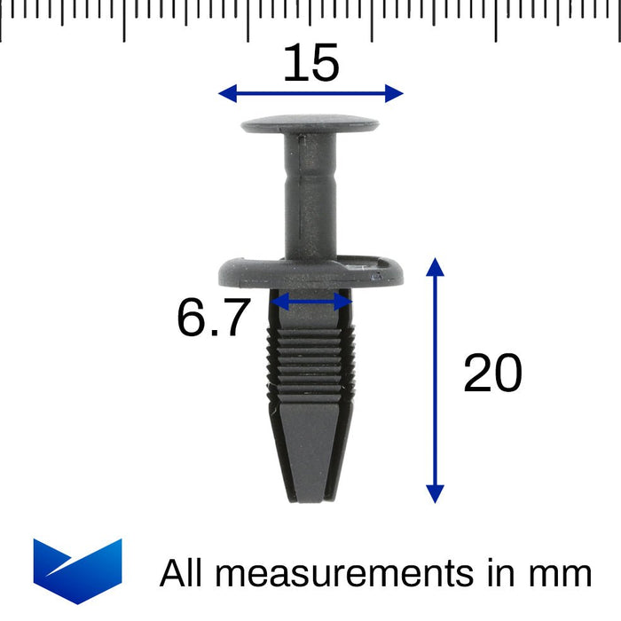 7mm Square Hole Push Fit Plastic Rivet, Mini 51472754477 - VehicleClips