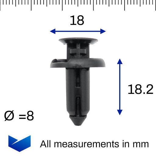 8mm Plastic Rivet for Sill Covers, Side Skirts & Sill Trims - Honda 90505 - SX0 - 003 - VehicleClips