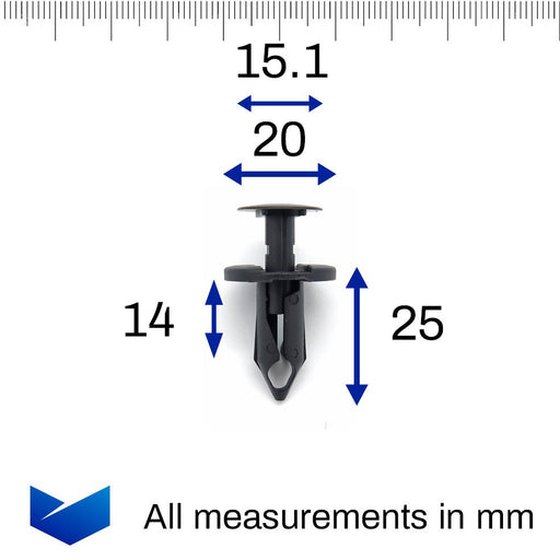 9mm Push Fit Plastic Rivet for Audi Sills, Splashguards and Shields - 8E0825267 - VehicleClips