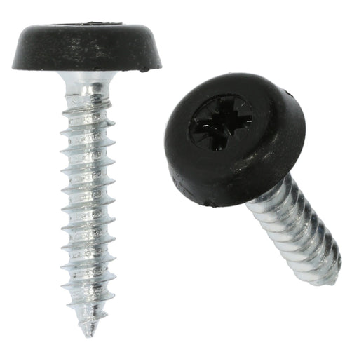 Black Polytops Moulded Number Plate Screw, 26mm Long - VehicleClips