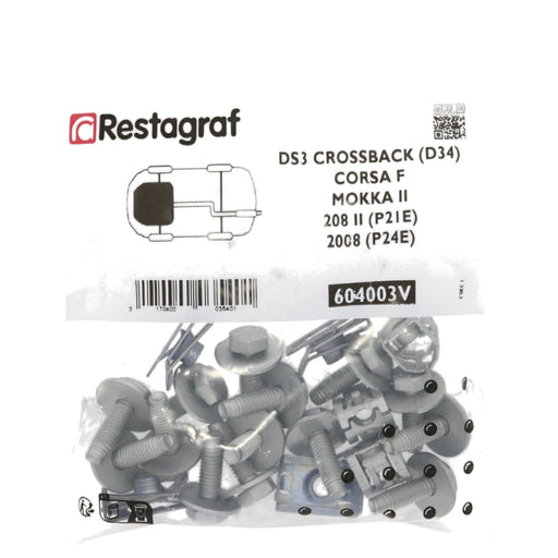 Restagraf Engine Undertray Full Fixing & Fastener Kit for DS3 Crossback - VehicleClips