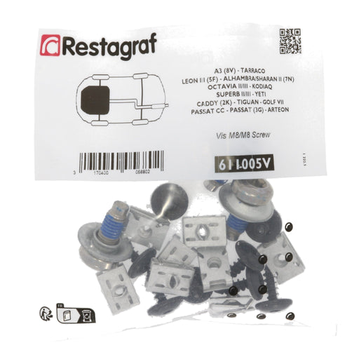 Restagraf - SEAT Leon (2013 - 2020), Alhambra (2010 - 2020), Tarraco (2018 on) Full Engine Undertray Fastener & Clip Kit - VehicleClips