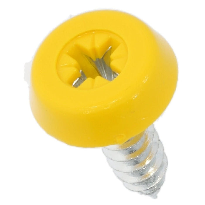 Yellow Polytops Moulded Number Plate Screw, 20mm Long - VehicleClips