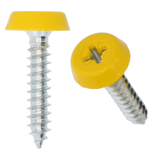 Yellow Polytops Moulded Number Plate Screw, 26mm Long - VehicleClips