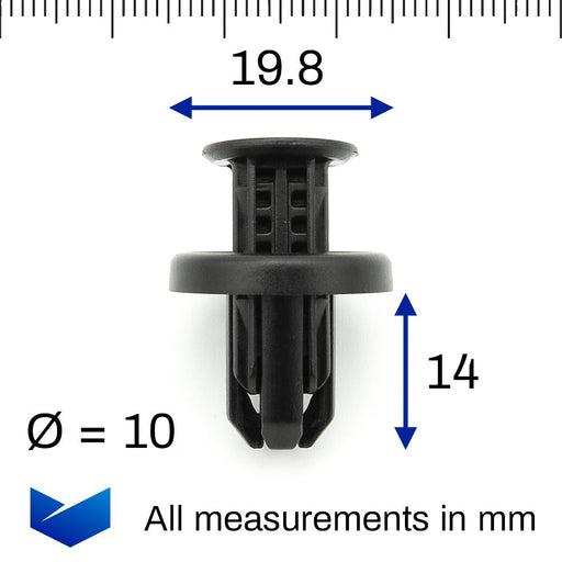 10mm Push Fit Plastic Rivet, Honda 91505-TM8-003 - VehicleClips