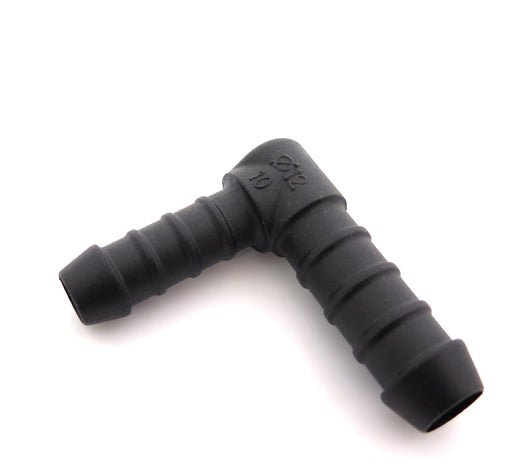 10mm to 12mm Car Heater & Breather Hose Connector, 90° Nylon PA66 - VehicleClips
