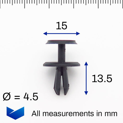 4.5mm Push Fit Plastic Rivet, Skoda N10700901 - VehicleClips