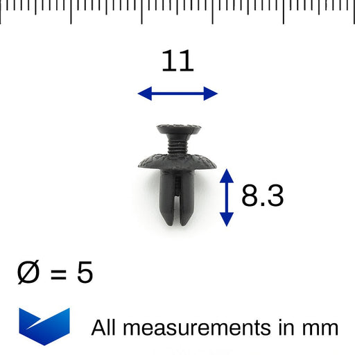5mm Screw Fit Plastic Rivet Clip, Peugeot 6822W5 - VehicleClips
