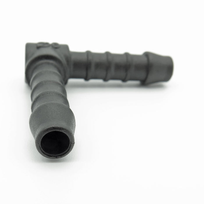 6mm Car Heater & Breather Hose Connector, 90° Nylon PA66 - VehicleClips