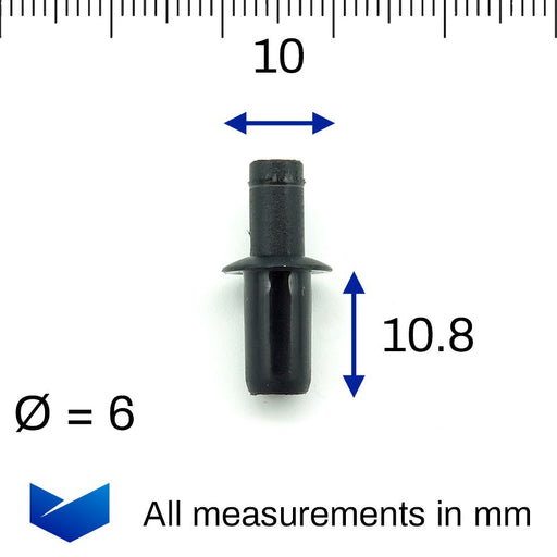 6mm Insert Clip / Plug, Mercedes-Benz A0009908492 - VehicleClips