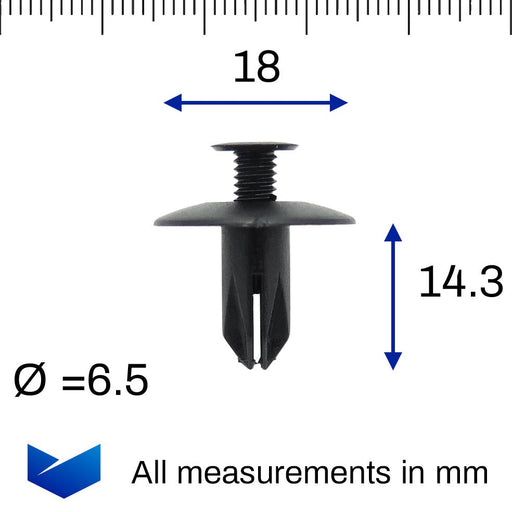 6mm Screw Fit Plastic Trim Clips, Vauxhall 94530397 - VehicleClips