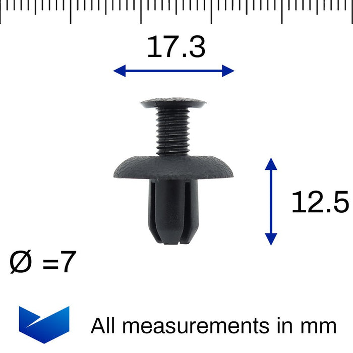 7mm Screw Fit Plastic Trim Clips, Peugeot 6822XR - VehicleClips