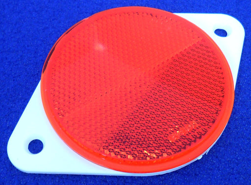 80mm Red Reflector on Mounting Plate - VehicleClips