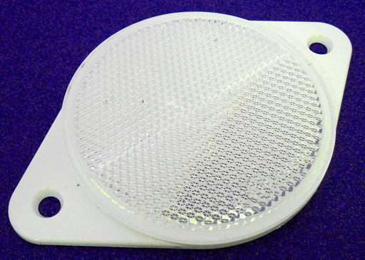 80mm White Reflector on Mounting Plate - VehicleClips