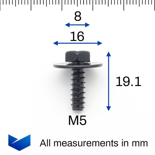 8mm Head M5 Body Bolt for Bumpers & Arches, Mazda 9CF600516B - VehicleClips