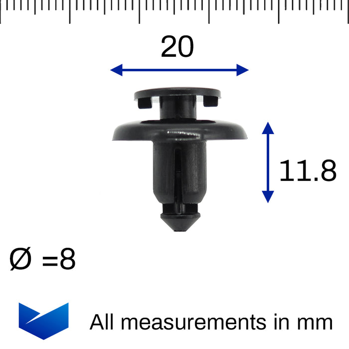 8mm Push Fit Plastic Rivet for Ford Ranger 3743202