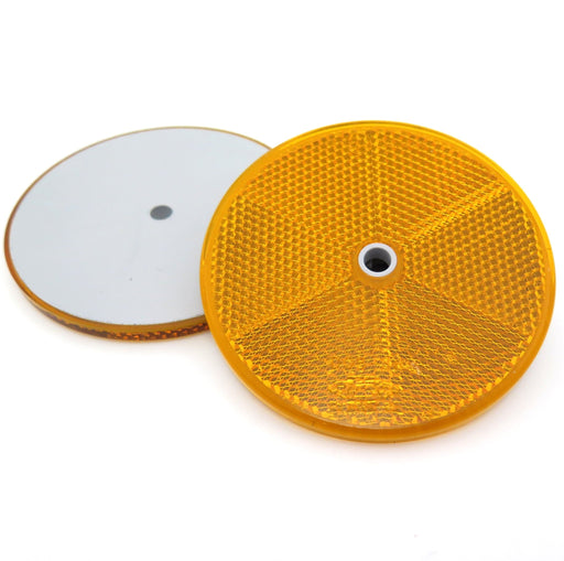 Amber Circular Reflector with Centre Hole, 76mm - VehicleClips