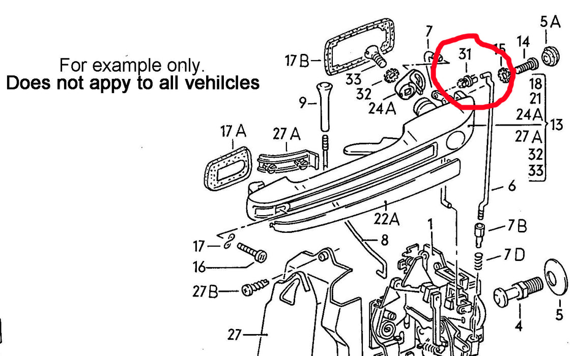 Audi Door Handle Lock Rod Connector Clip- 171837199 - VehicleClips