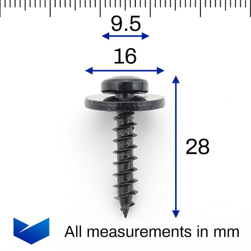 Bodywork Screw with Captive Washer, Renault 7703017090 - VehicleClips