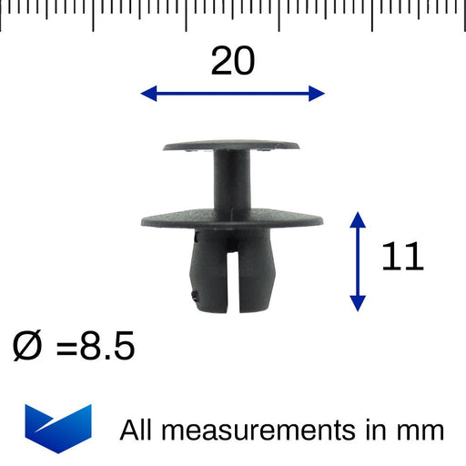 Peugeot 8mm Plastic Rivet Trim Clip- Grill, Boot Lining & Panel Clips- 781324 - VehicleClips