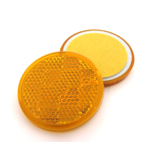 Self Adhesive Amber Circular Reflector, 50mm - VehicleClips