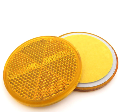 Self Adhesive Amber Circular Reflector, 60mm - VehicleClips