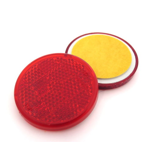 Self Adhesive Red Circular Reflector, 50mm - VehicleClips