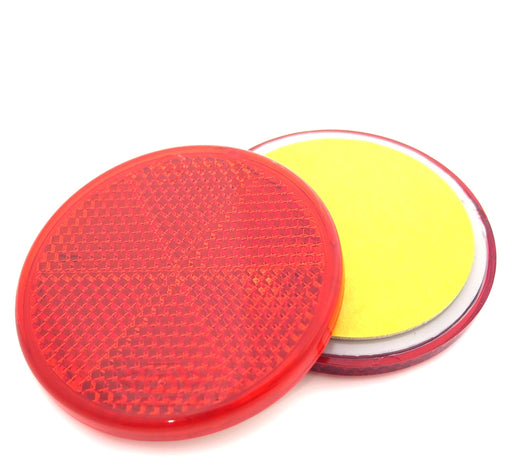 Self Adhesive Red Circular Reflector, 60mm - VehicleClips