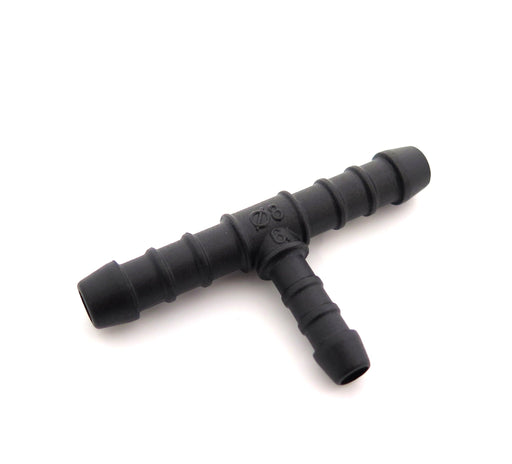 Twin 8mm to 6mm Car Heater & Breather Hose Connector, T-piece, Nylon PA66 - VehicleClips